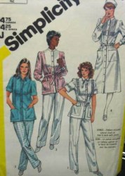 6086 1983 NURSES UNIFORM DRESS,TUNIC,PANTS PATTERN 12,14